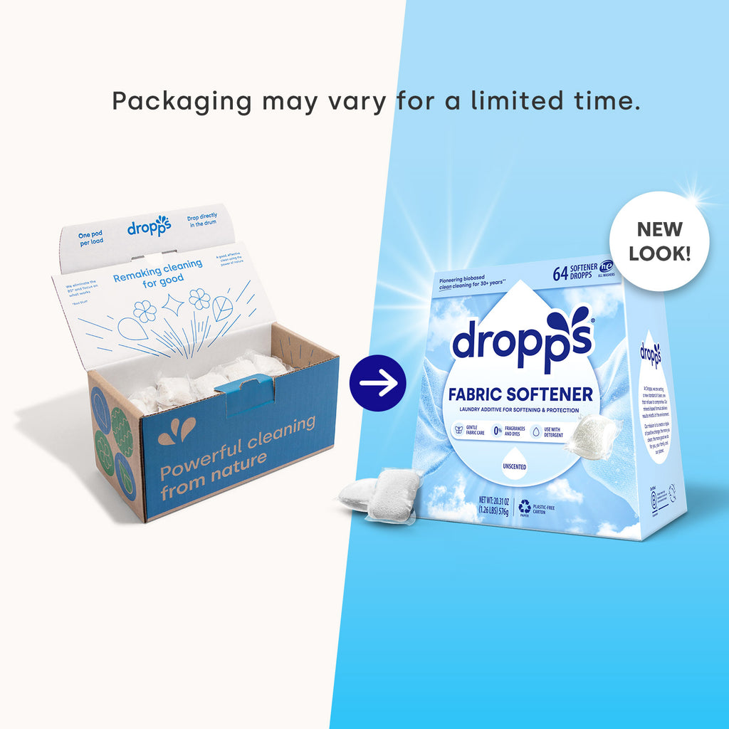 Fabric Softener Pods, Unscented Dropps