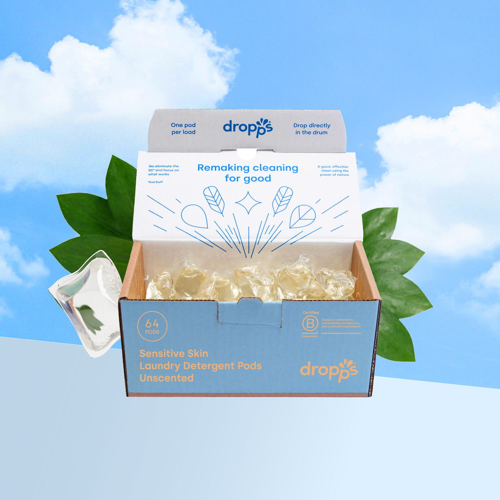 Sensitive Skin Laundry Detergent Pods, Unscented Dropps