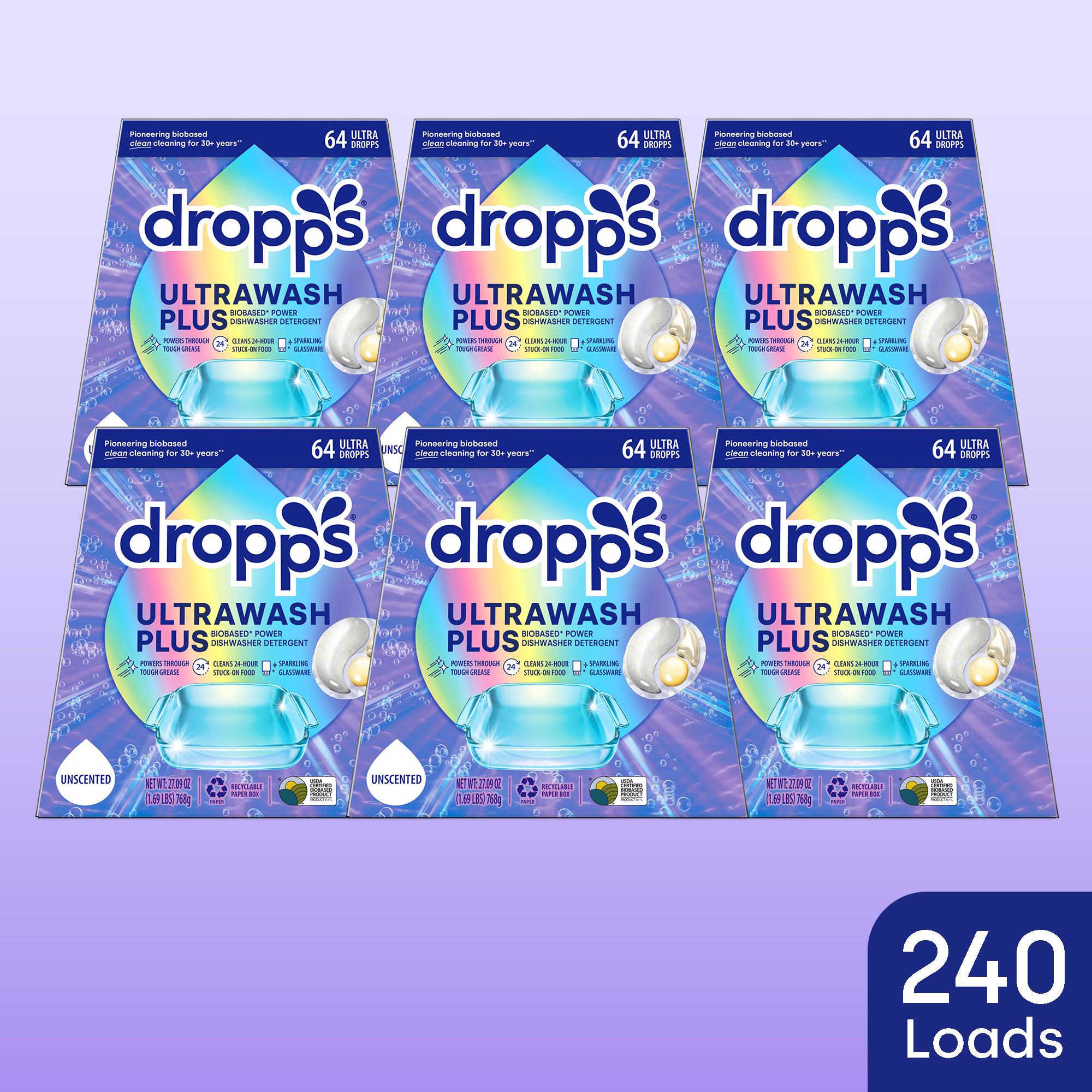 UltraWash Plus Biobased Power Dishwasher Detergent Case, Unscented