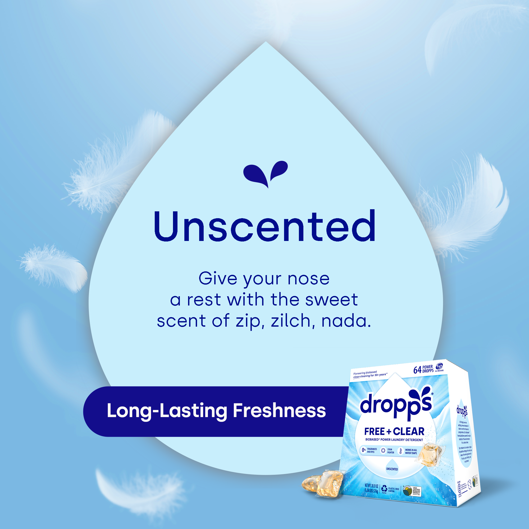 Free & Clear Laundry Detergent Pods, Unscented