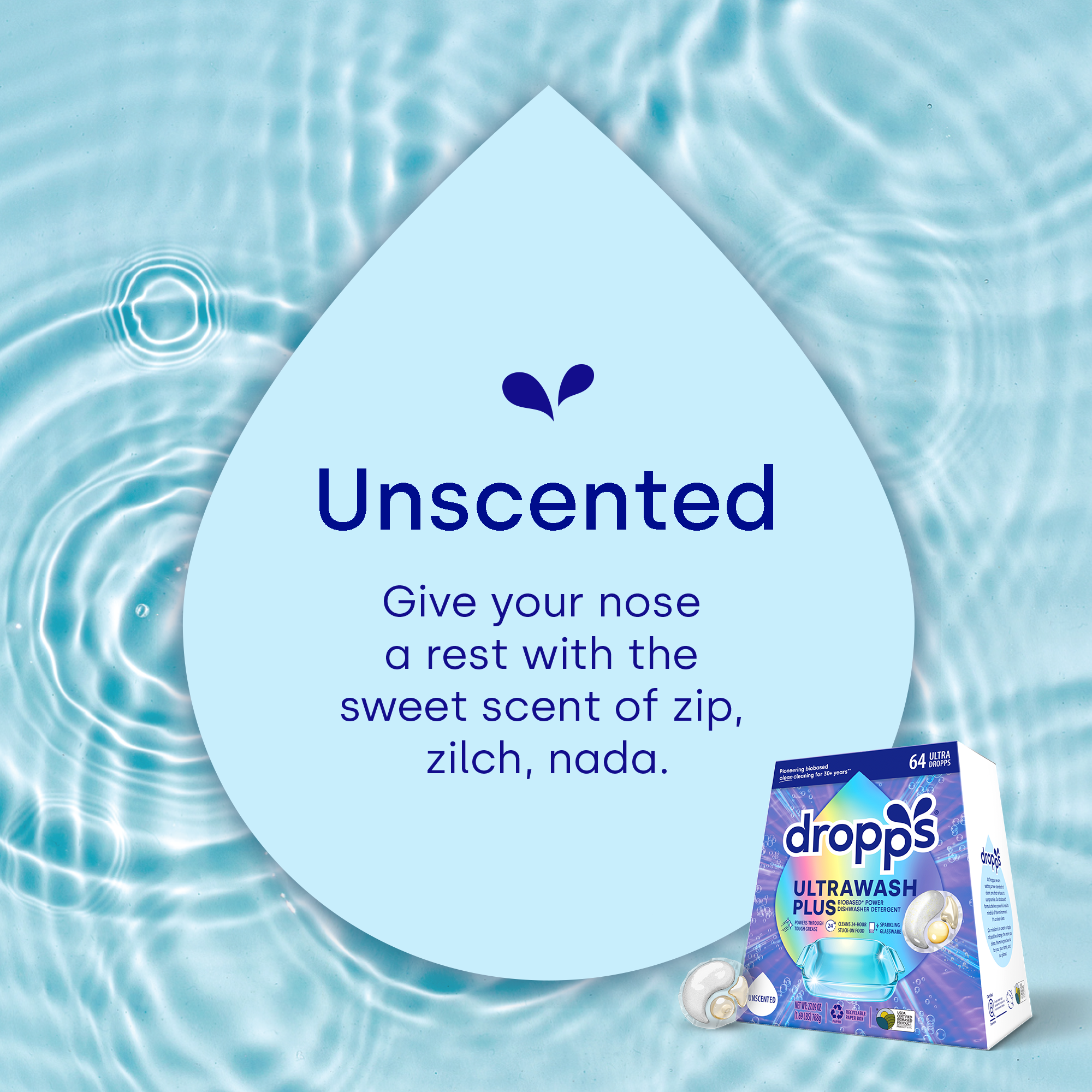UltraWash Plus Biobased Power Dishwasher Detergent Pods, Unscented