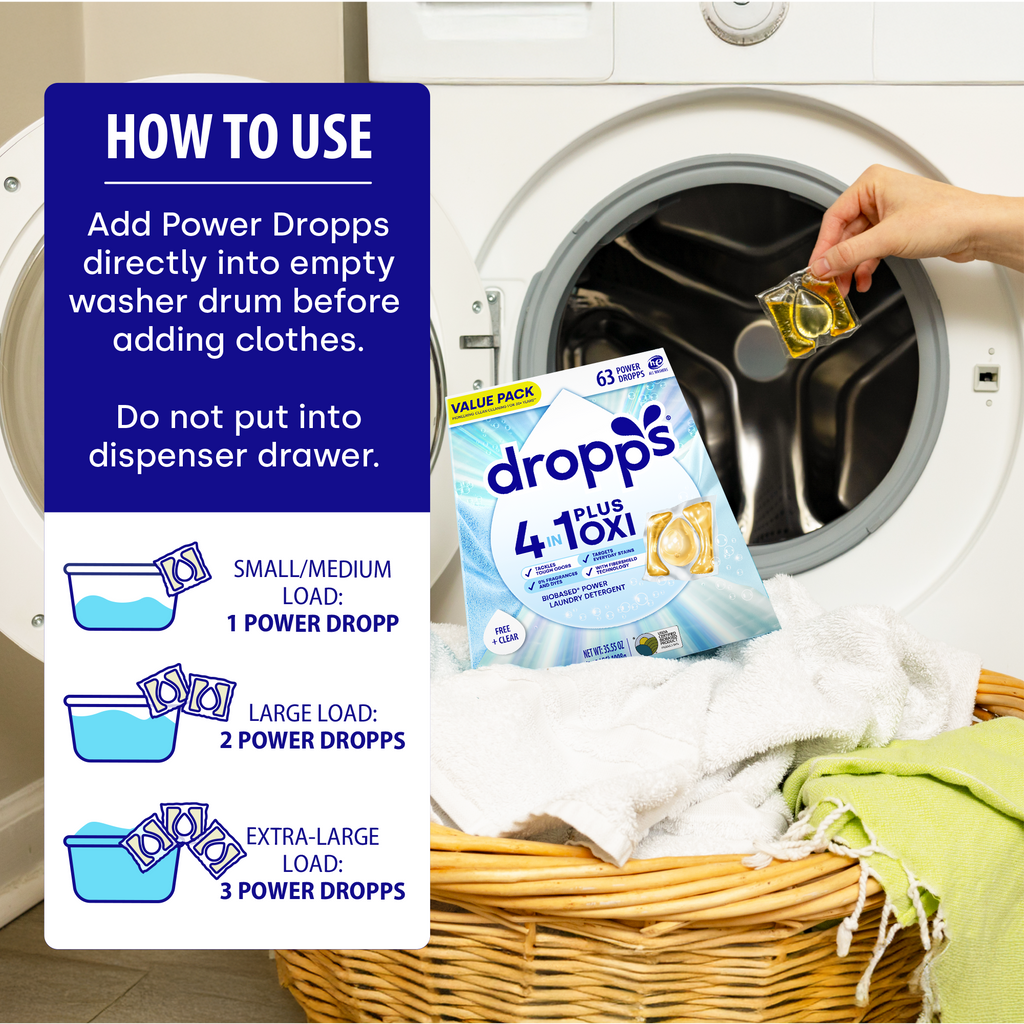 63 Count 4-in-1 Plus Oxi Biobased Power Laundry Detergent Pods, Unscented