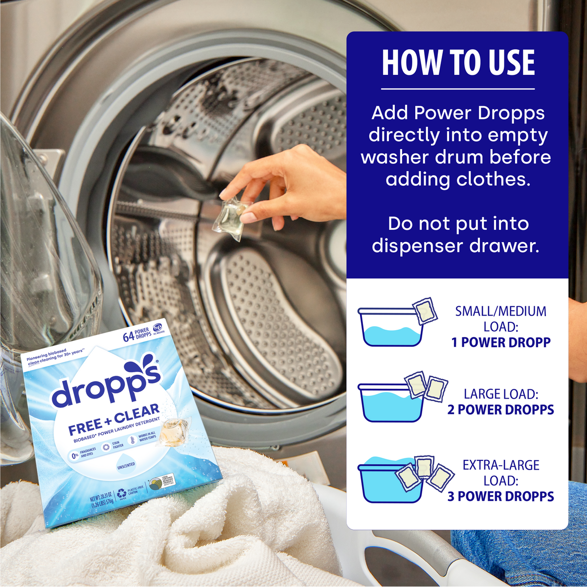 Free & Clear Laundry Detergent Pods, Unscented