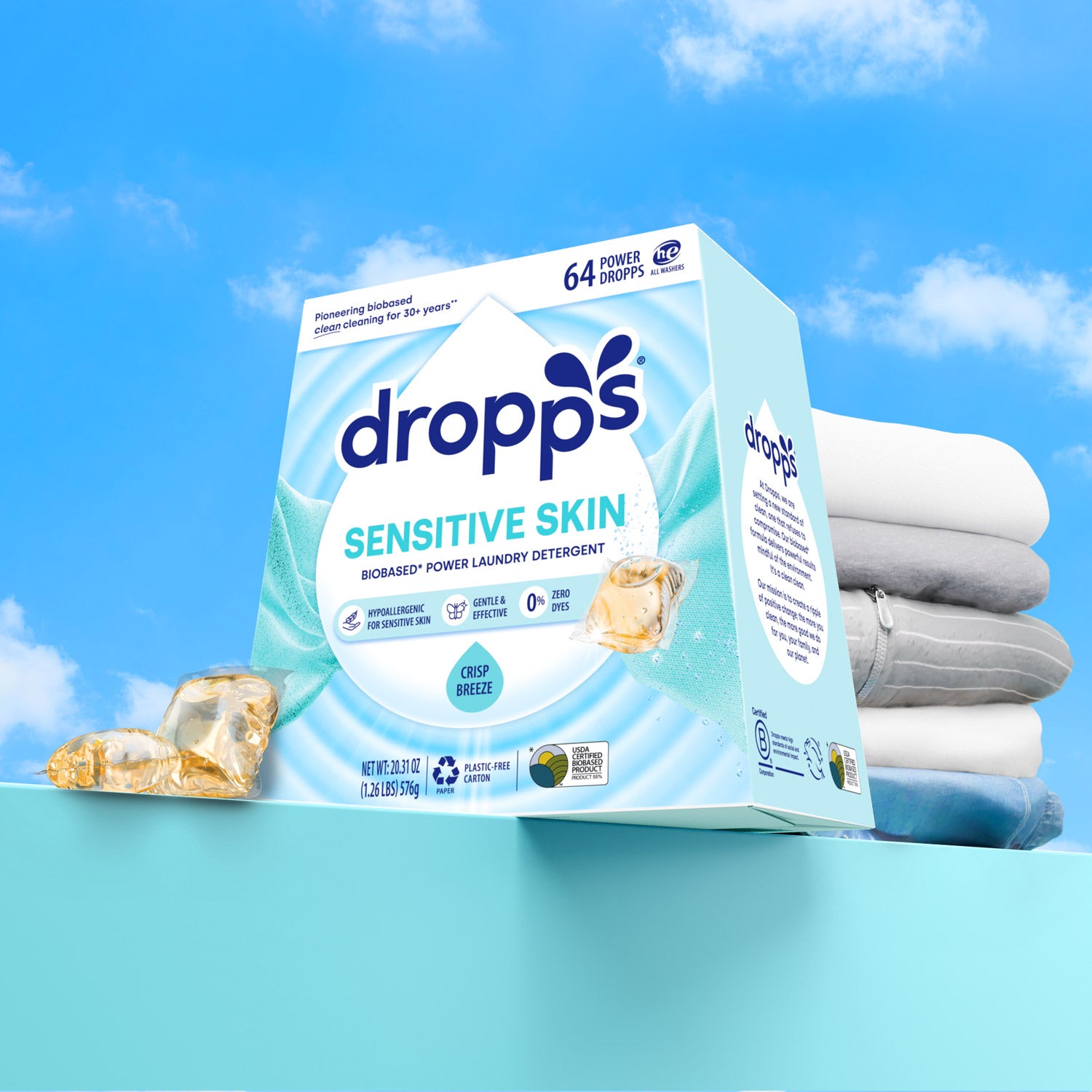 Sensitive Skin Laundry Detergent Pods, Crisp Breeze