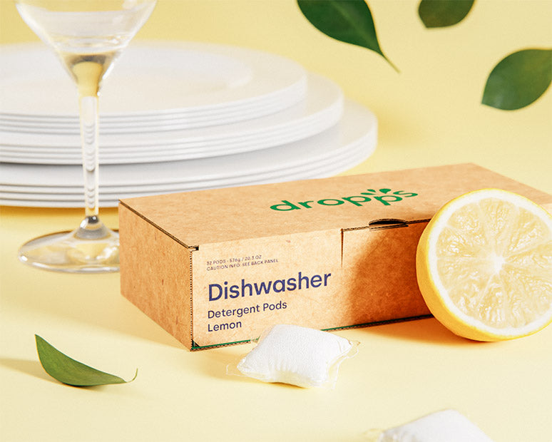Dropps Dishwasher Detergent Pods, Lemon, 64 Count